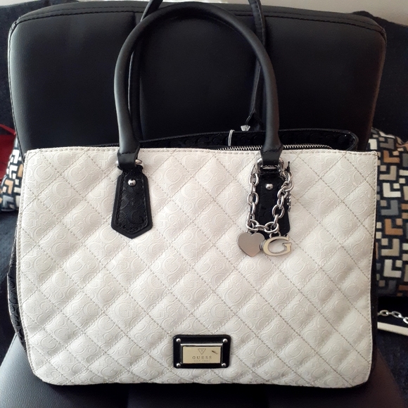 black and white guess purse